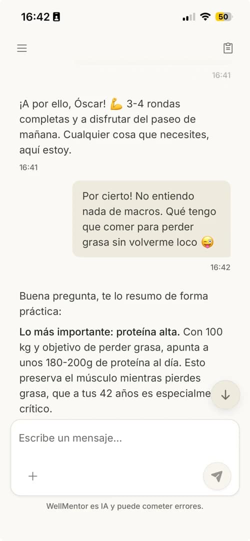 Captura de pantalla de la aplicación
